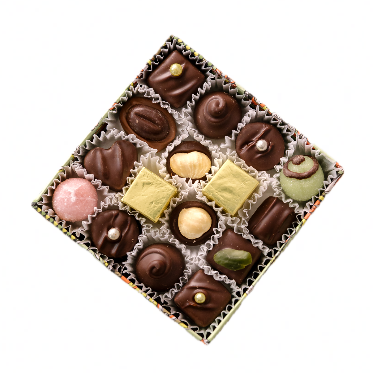 A & K Naschkasterl - in vier eleganten Farben mit 28 köstlichen Minipralinen
