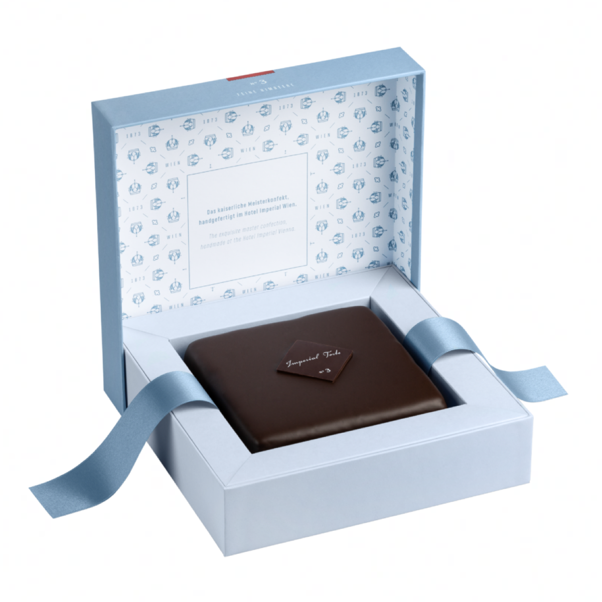 Hotel Imperial Torte N°3 - feine Himbeere überzogen mit dunkler Schokolade in edler Verpackung (9 Portionen, 500g)