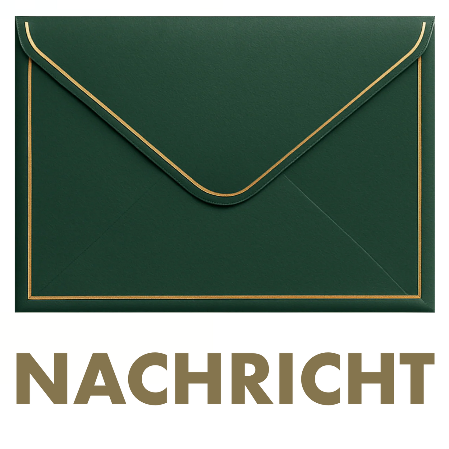 Persönliche Nachricht auf grün-goldener Postkarte