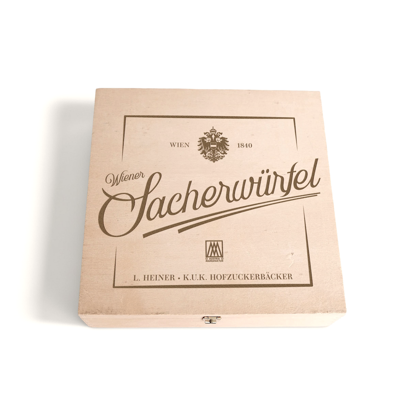 Wiener Sacherwürfel im limitierten Holzkisterl (4 Stück, 350g)