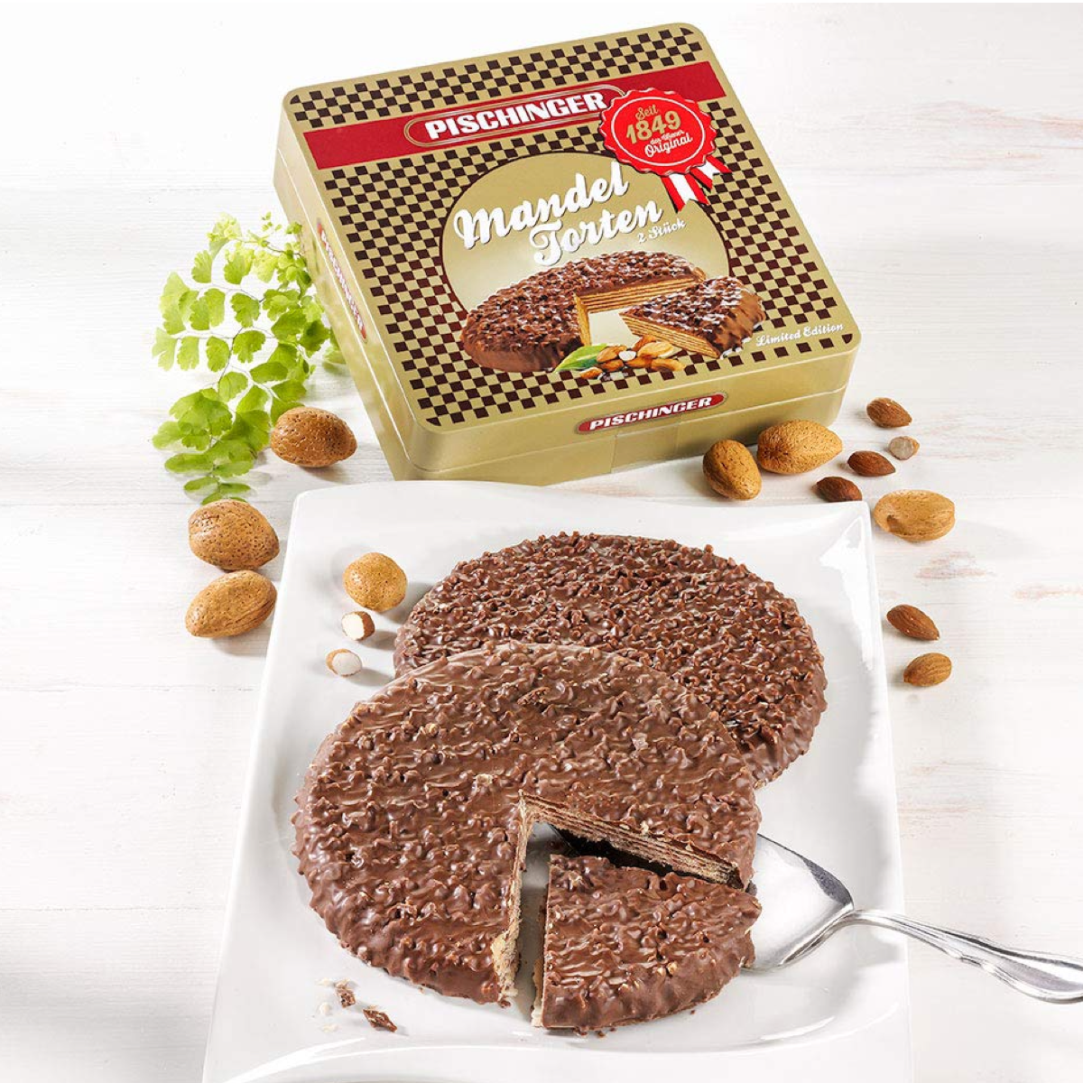 PISCHINGER MANDEL-WAFFEL TORTEN in limitierter Jubiläumsdose