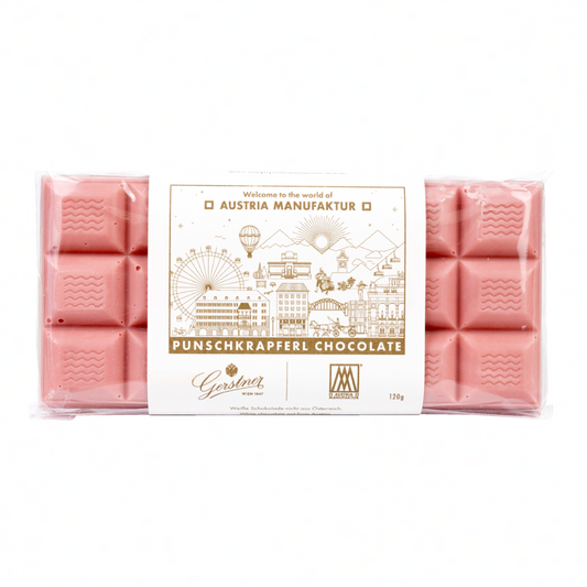 Punschkrapferl Schokolade limitiert - Biskuit überzogen mit rosa Schokolade