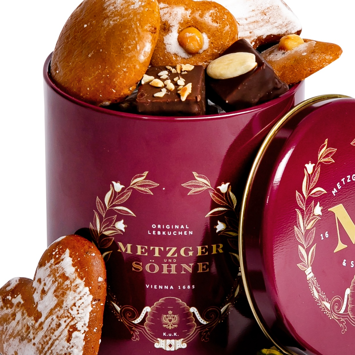 Feinste Lebkuchenvariation in edler Geschenkdose (3 Farben), 250g