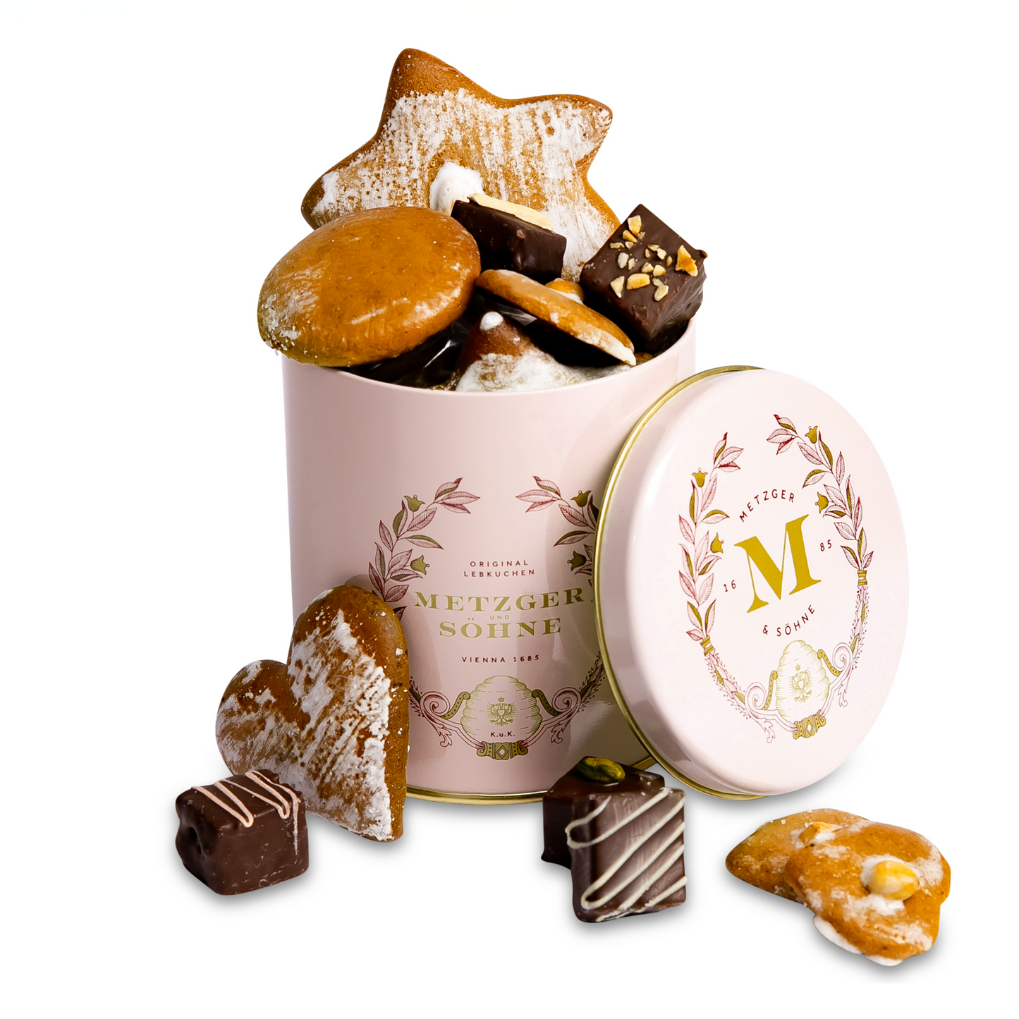 Feinste Lebkuchenvariation in edler Geschenkdose (3 Farben), 250g