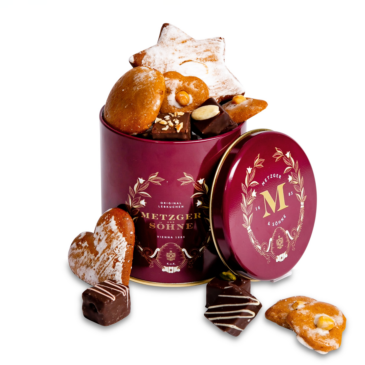Feinste Lebkuchenvariation in edler Geschenkdose (3 Farben), 250g