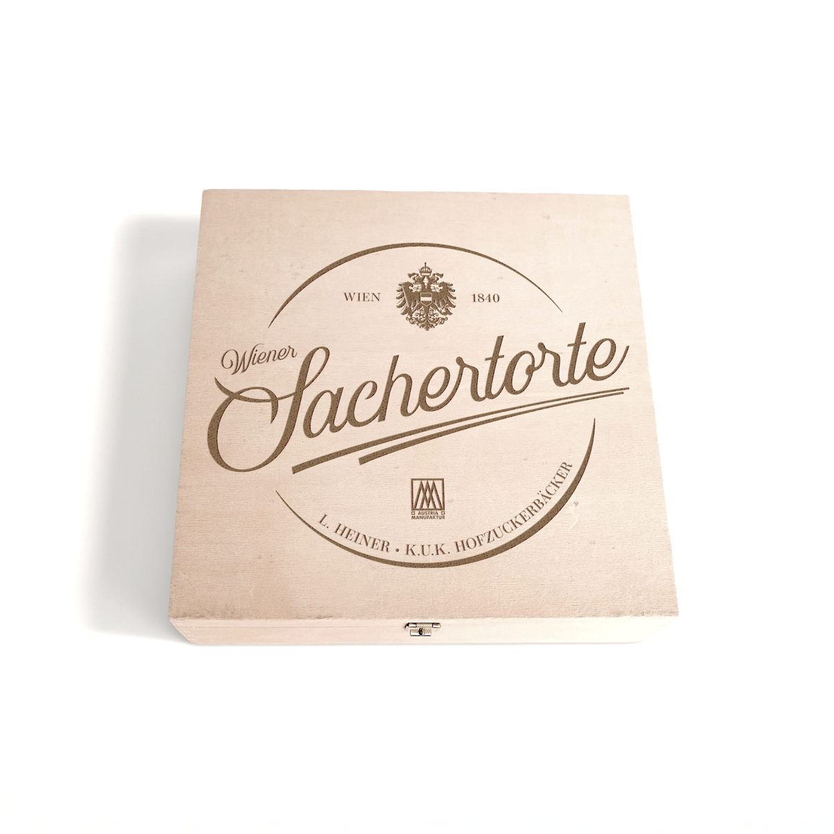 Wiener Sachertorte Piccolo (3 Portionen) im exklusiven Holzkisterl
