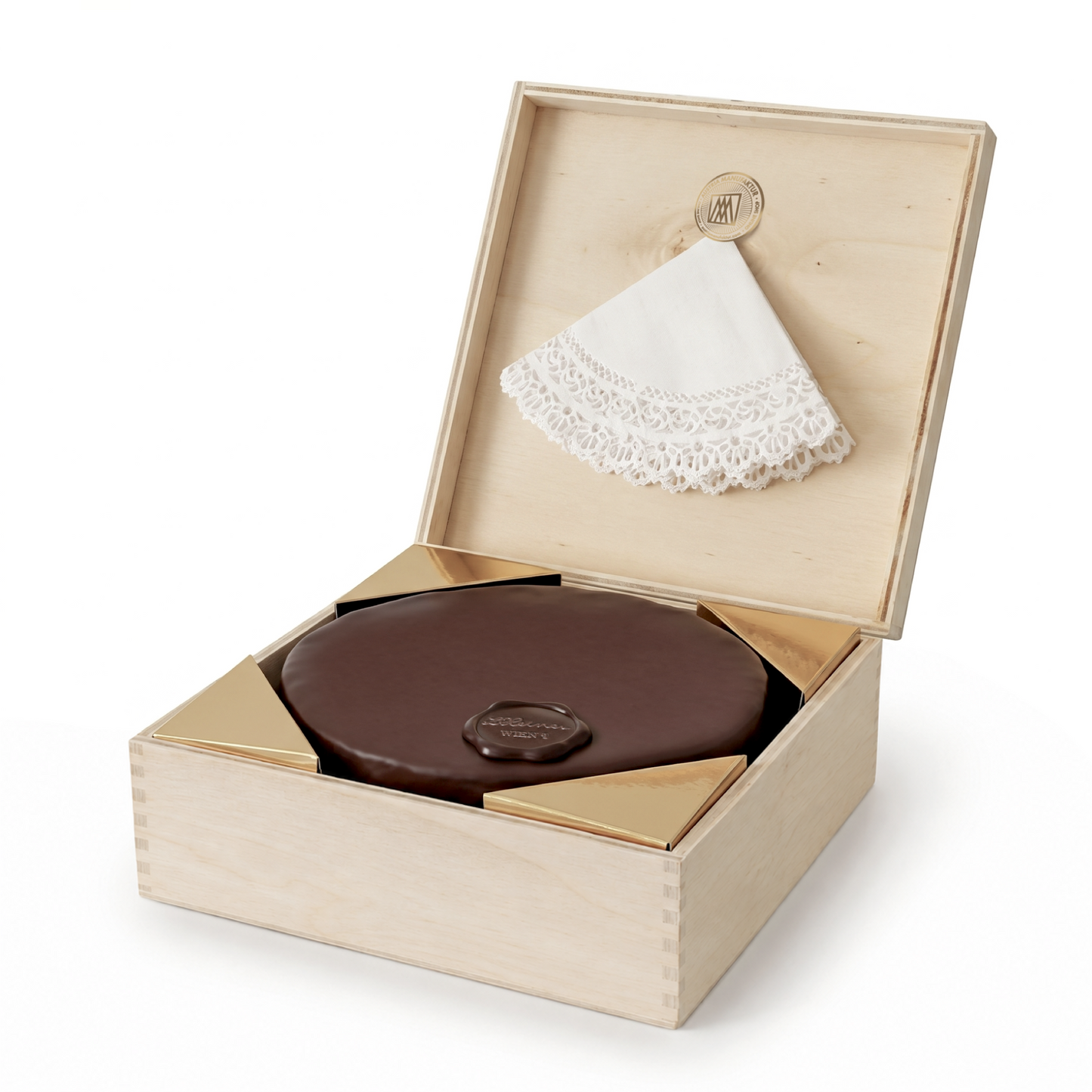 Wiener Sachertorte - im exklusiven Holzkisterl