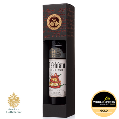 CHILI LIKÖR MEPHISTO im edlen Geschenkkarton 56% vol 0,5l
