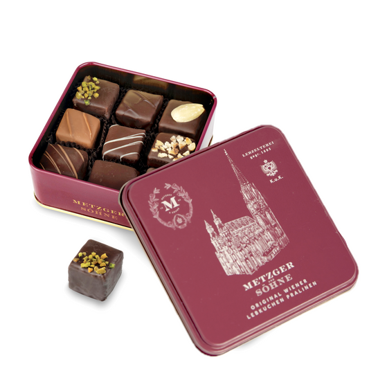 Limitierte Stephansdom-Dose mit 9 Stück Lebkuchen Pralinen, 125g