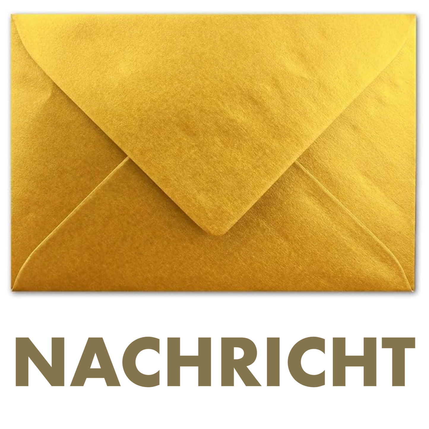 Persönliche Nachricht im goldenen Kuvert