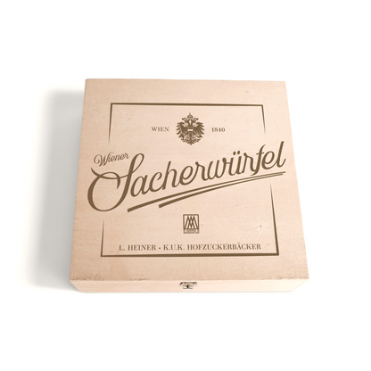 Wiener Sacherwürfel im limitierten Holzkisterl (4 Stück, 350g)
