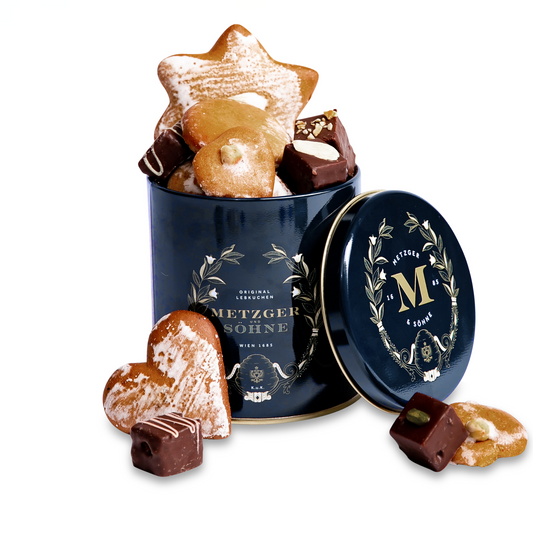 Feinste Lebkuchenvariation in edler Geschenkdose (3 Farben), 250g