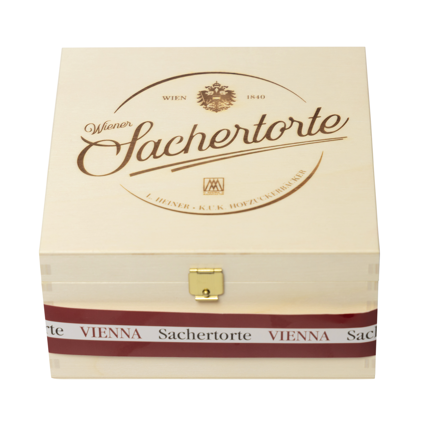 Wiener Sachertorte Piccolo im exklusiven Holzkisterl - 3 Port/220g