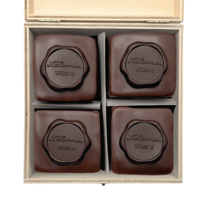 Wiener Sacherwürfel - im limitierten Holzkisterl (4 Stück, 350g)