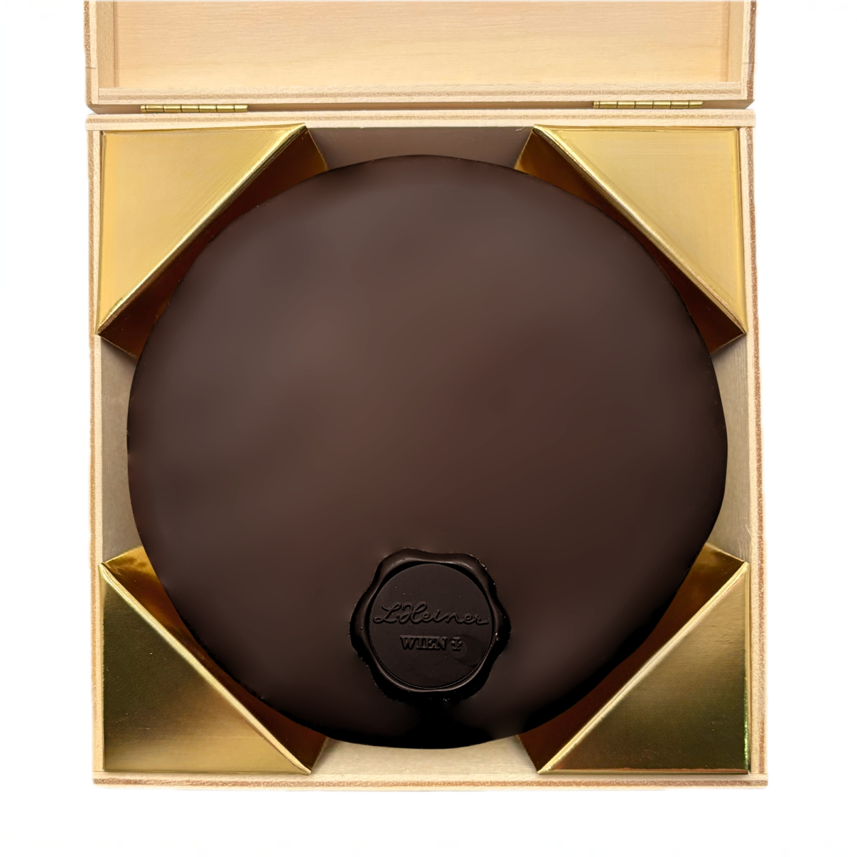 Wiener Sachertorte (500g, 6 Portionen) im traditionelle Holzkisterl