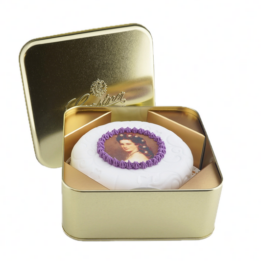 SISI TORTE in exklusiver Golddose mit Prägung