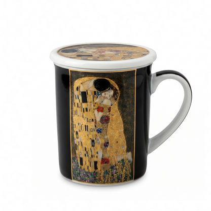 Gustav Klimt Teetasse „Der Kuss“ - mit Teesieb und Deckel
