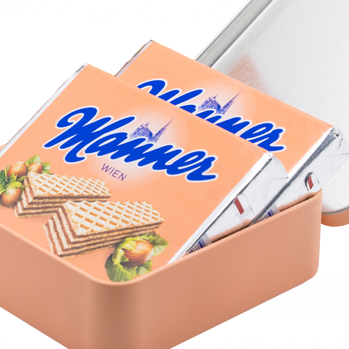 MANNER METALL DOSE mit 2 Packungen original Manner Schnitten