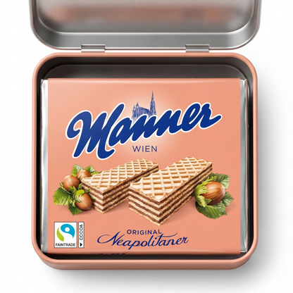 Manner Metalldose im ikonischen Design – mit zwei Packungen